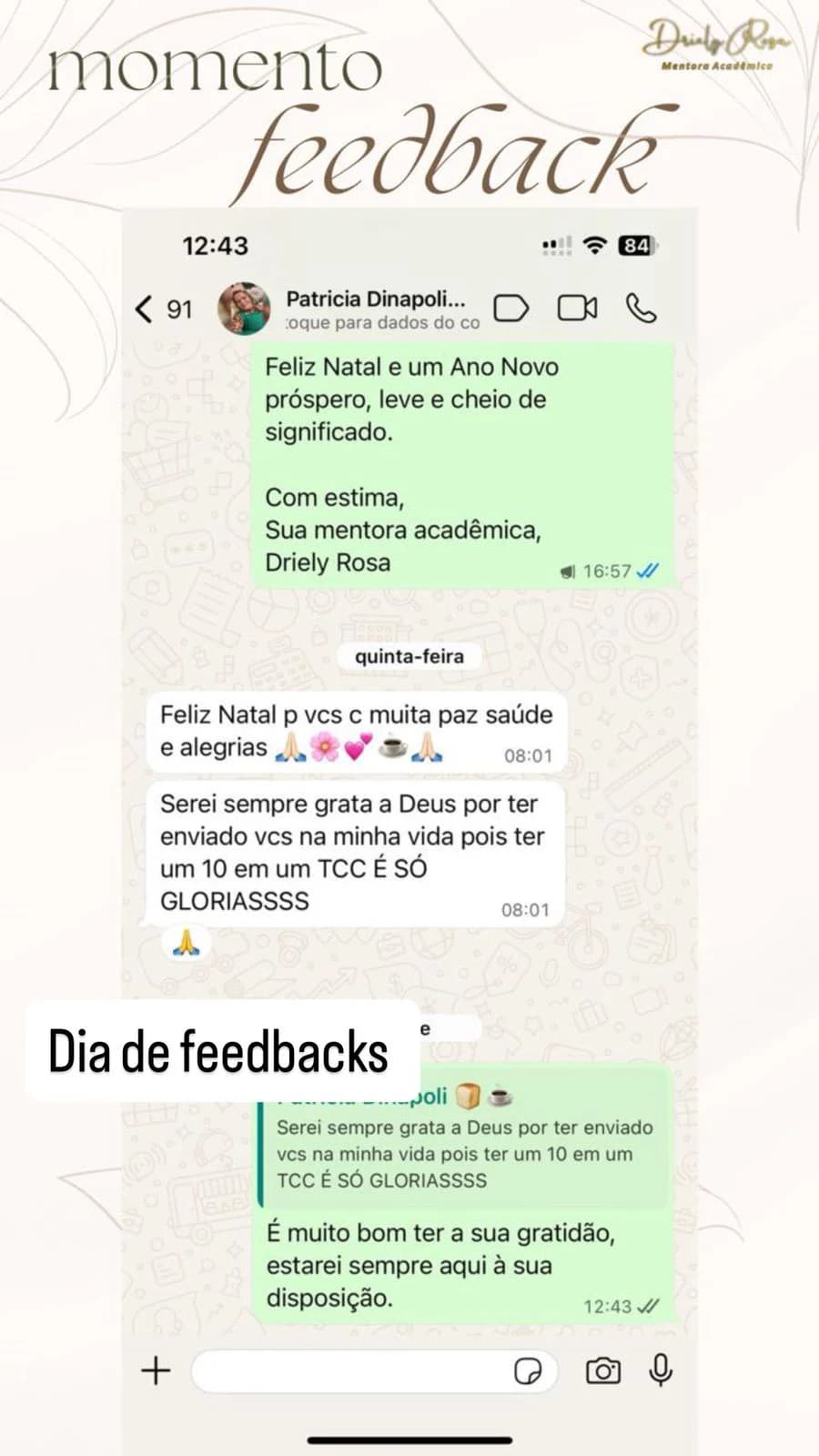 Nota 10 e elogio ao resultado do trabalho